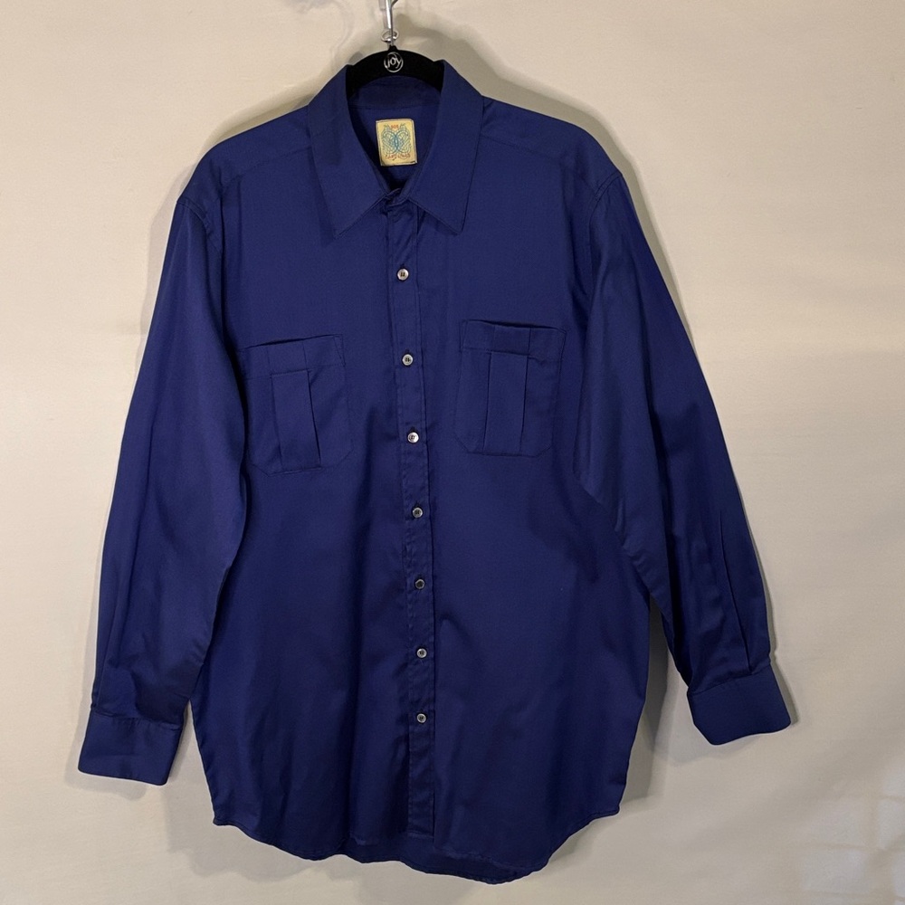 Dos Carolinas Royal Blue Button Up Shirt Men's